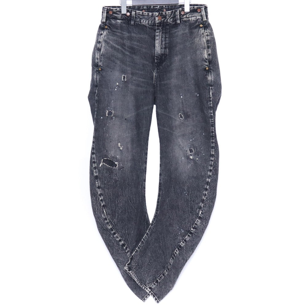 ISO x ANACHRONORM 25AW Damaged Curve Denim Gray Size 1
