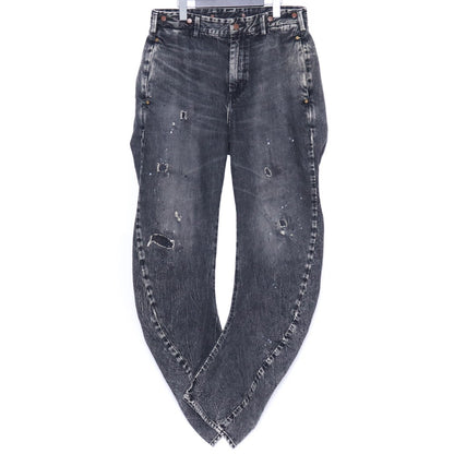 ISO x ANACHRONORM 25AW Damaged Curve Denim Gray Size 1