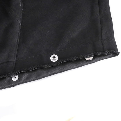 ALMOSTBLACK Button Adjust Pullover Hoodie Black Size 2