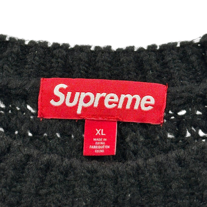 SUPREME 25AW Small Box Logo Waffle Sweater Black Size XL