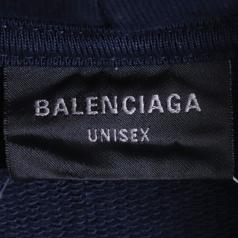 BALENCIAGA 23AW BE NICE Distressed Hoodie Navy Size 1