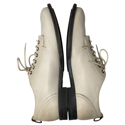 McQ Old 6-Hole Plain-Toe Leather Shoes Ivory Size EU 42