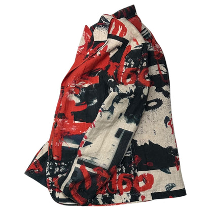 YOHJI YAMAMOTO POUR HOMME 18SS Collage Linen Jacket Size 2