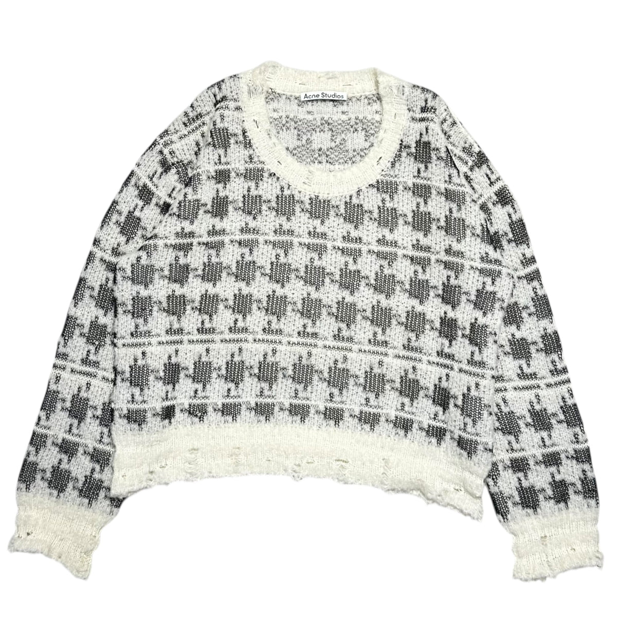 Acne Studios Destroyed Chidori Pattern Wool Knit Size S
