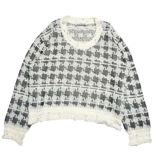 Acne Studios Destroyed Chidori Pattern Wool Knit Size S