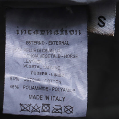 INCARNATION Horse Leather Hi-Neck Blouson D.Gray Size S