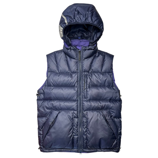 GOODENOUGH 00s G Logo Hooded Down Vest Navy Purple Size M