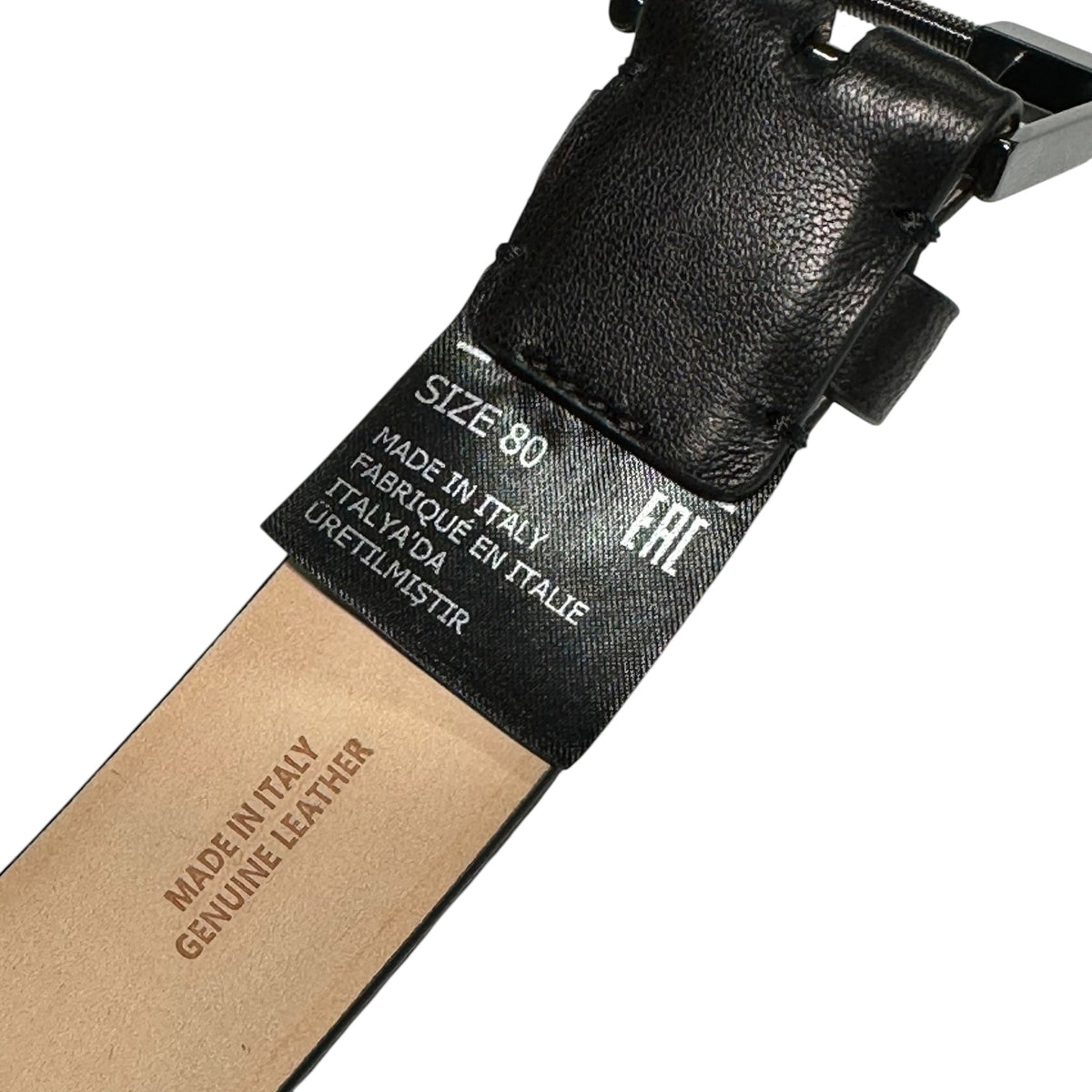 MAISON MARGIELA Square-Buckle Leather Belt Black Size 80