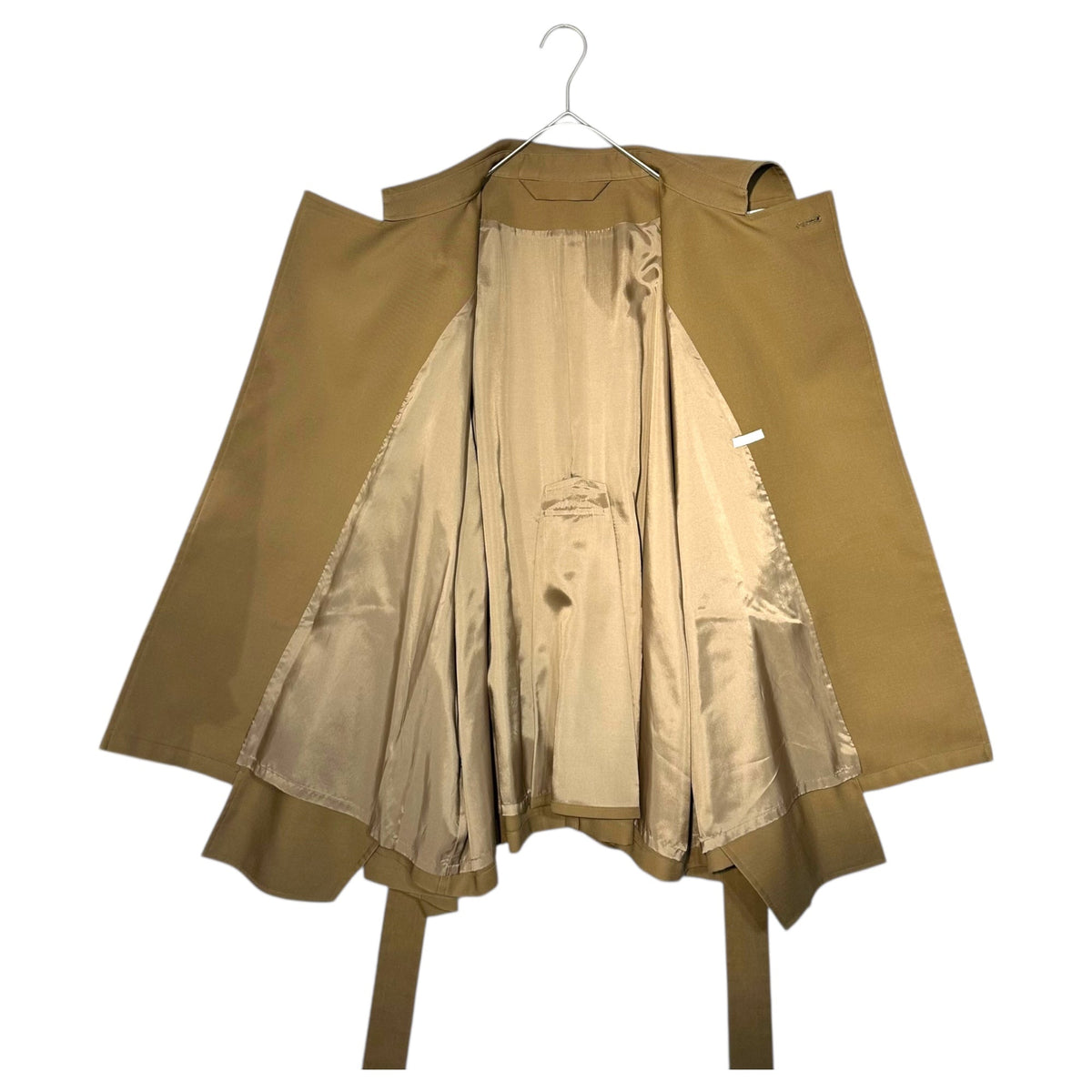 Blanc YM Wide Short Trench Wool Coat Brown Size S