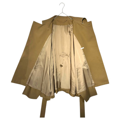Blanc YM Wide Short Trench Wool Coat Brown Size S