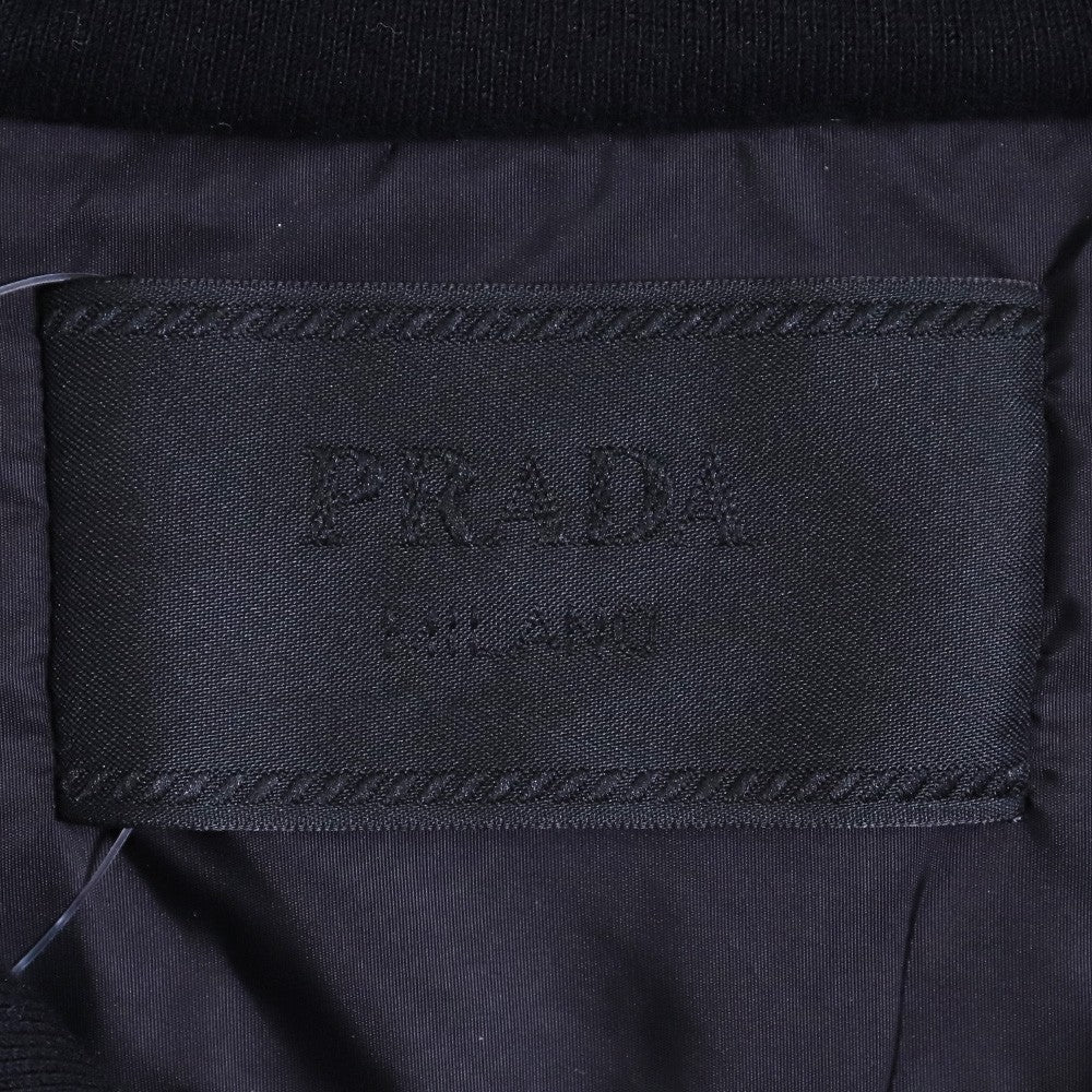 Prada Cotton Triangle Logo Hoodie Black Size M