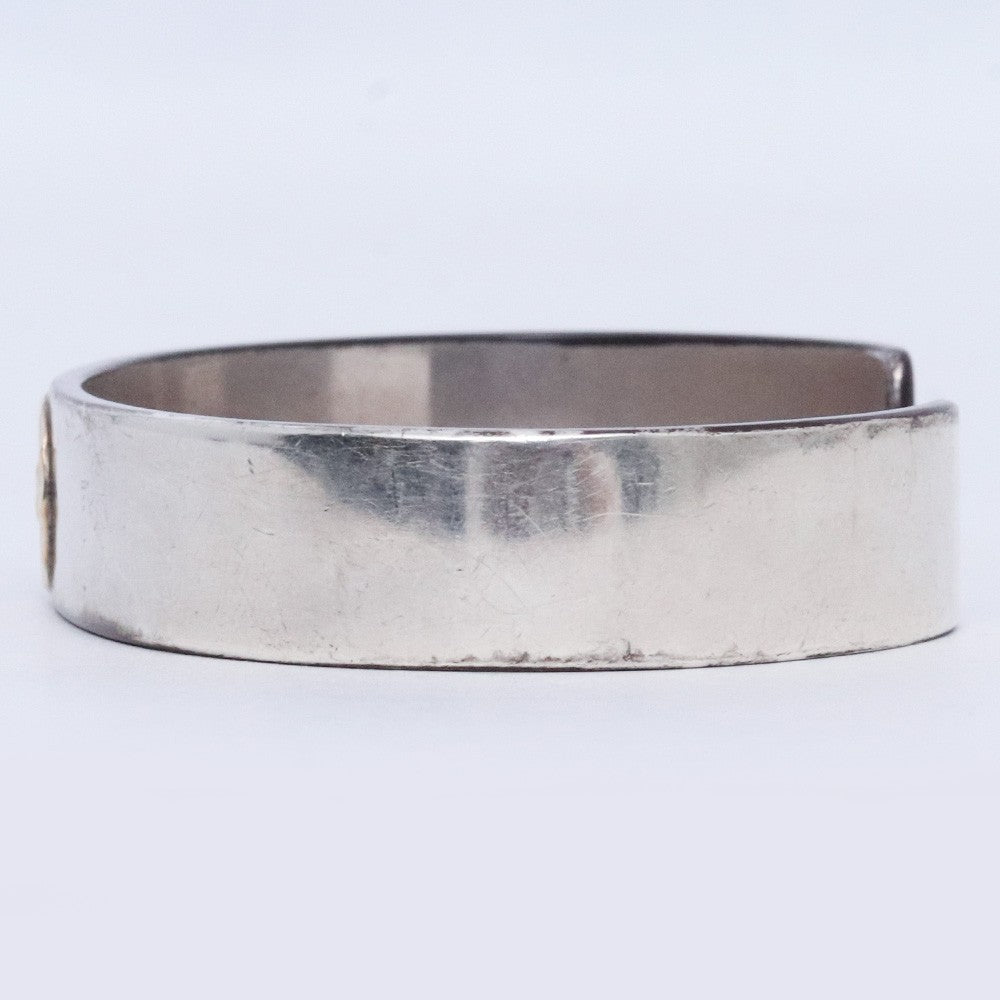 GORO'S Flat Gold Eagle Bracelet Silver Gold Size L
