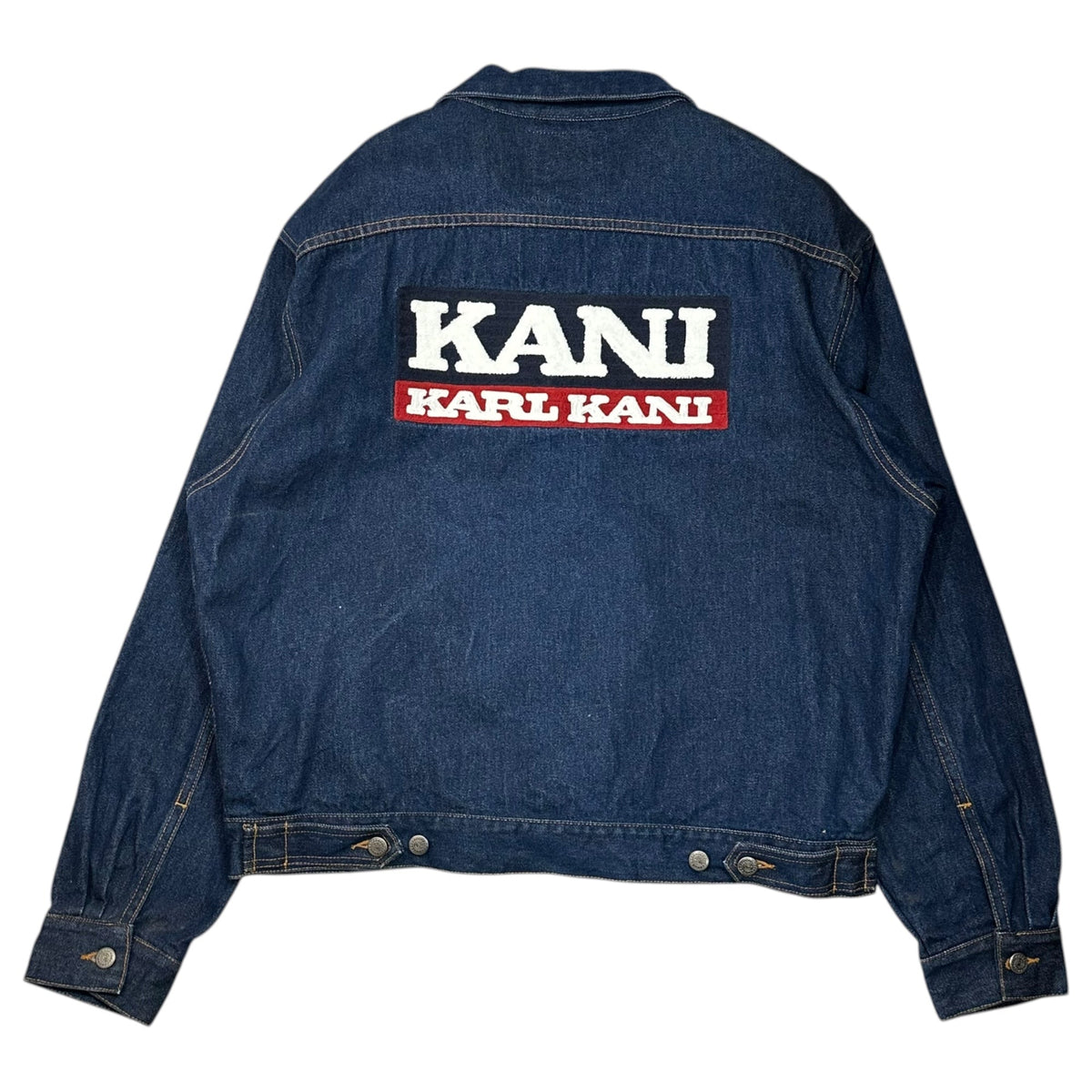Karl Kani 90s Logo 2nd Type Denim Tracker Jacket Blue Size L