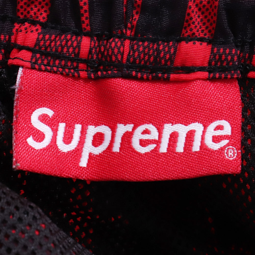 SUPREME 18AW Nylon Plaid Track Pants Red Size M