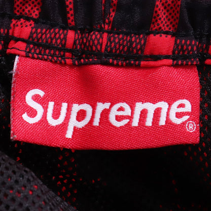 SUPREME 18AW Nylon Plaid Track Pants Red Size M