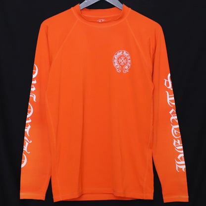 CHROME HEARTS Side CH Logo Rash Guard Orange Size M