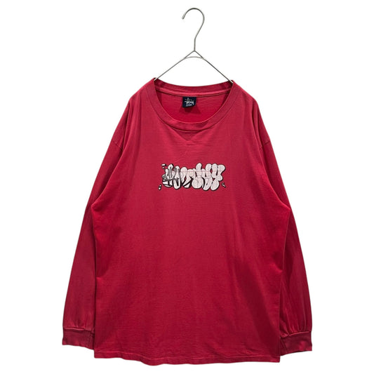 STUSSY 90s USA Made Graphic T-Shirt Red Size L