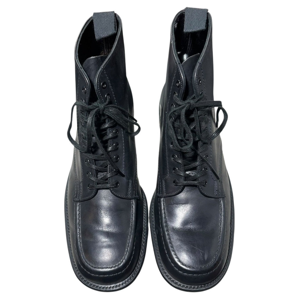 SANDERS B.G.S Apron Derby Boots Black U-Tip Size 6 1/2