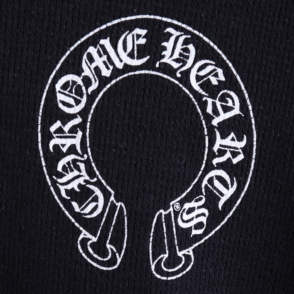 CHROME HEARTS Old Thermal Horseshoe Long Sleeve T-Shirt Black Size M