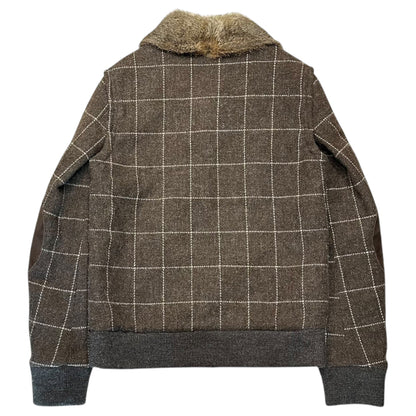NUMBER (N)INE 02AW Rabbit Fur Trim Wool Jacket Size 3