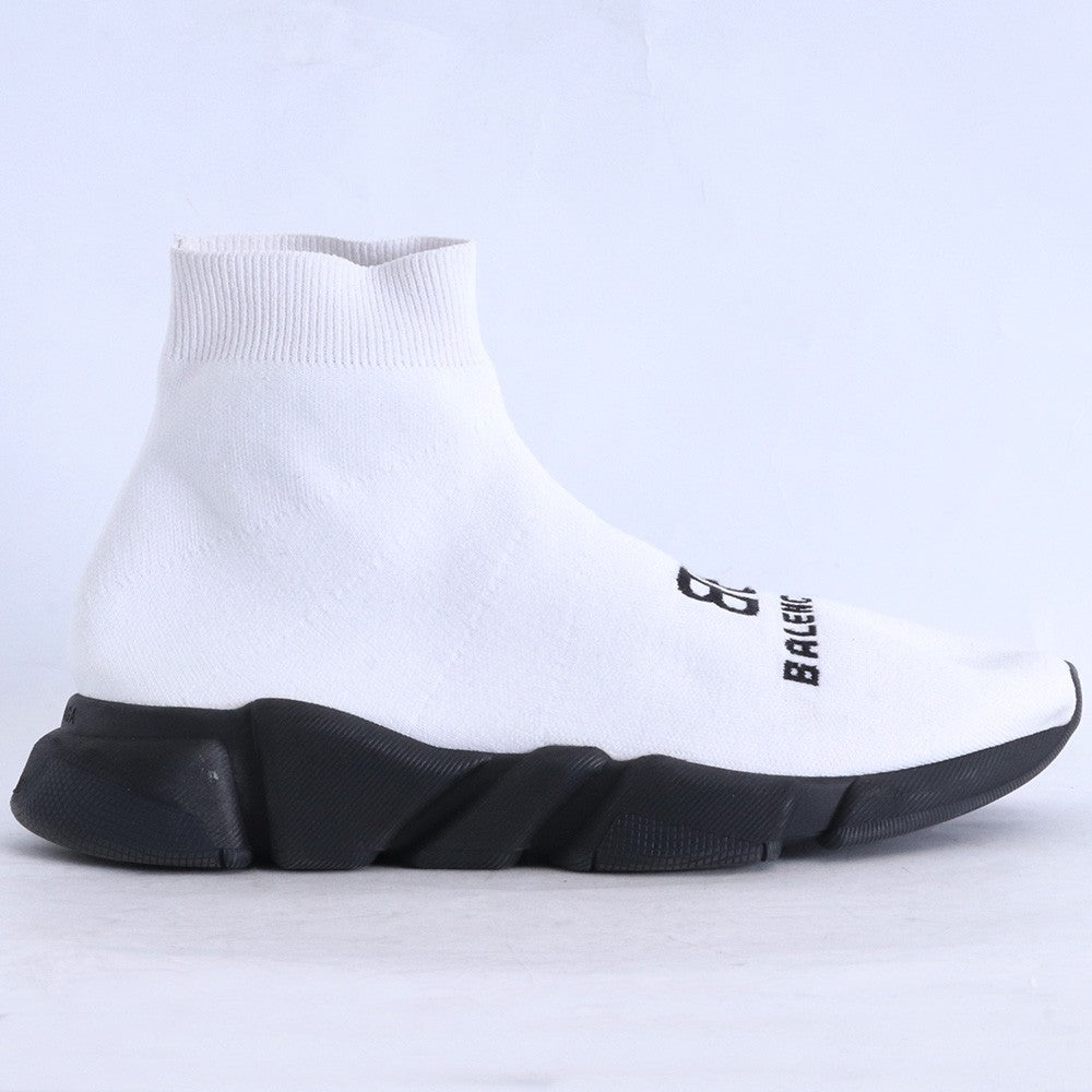 BALENCIAGA Speed Recycled High-Top Sneakers White Size 27cm