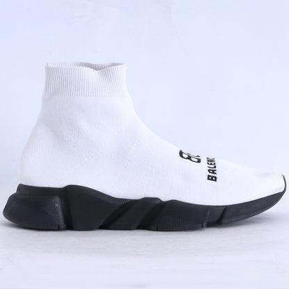 BALENCIAGA Speed Recycled High-Top Sneakers White Size 27cm
