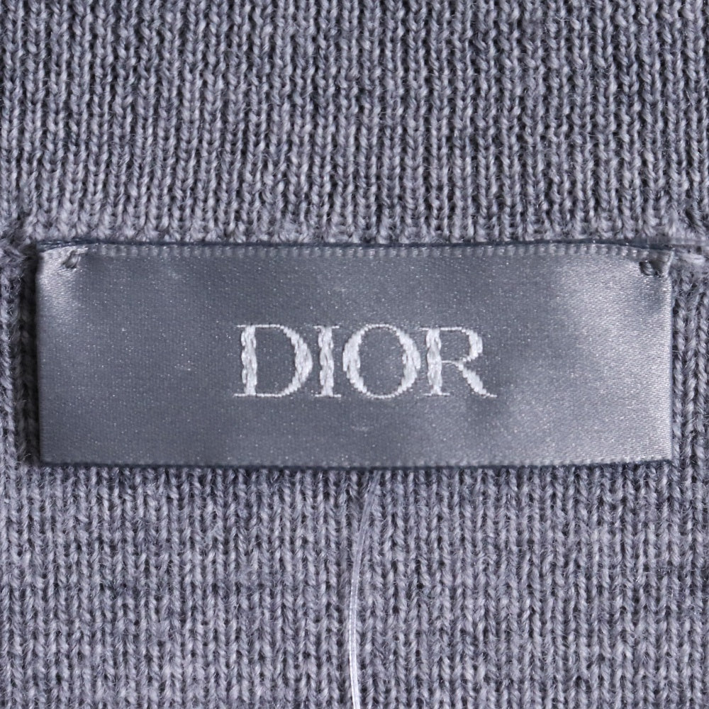 DIOR CD Icon Virgin Wool Pullover Sweater Gray Size M