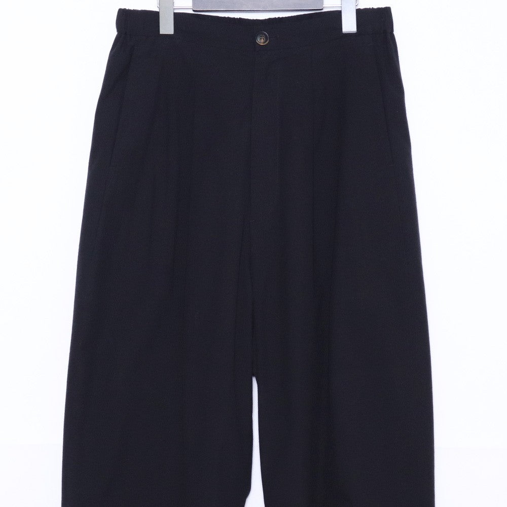 ISO Wide Cropped Pants Silk Cotton Black Size 1