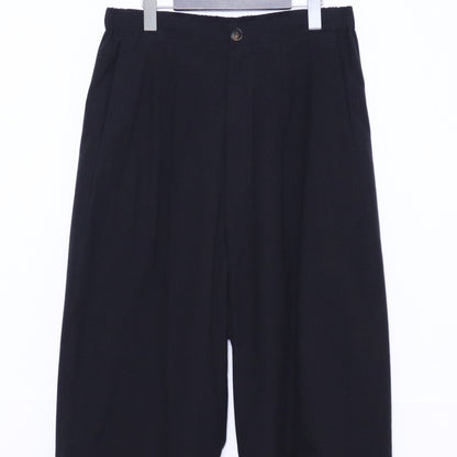 ISO Wide Cropped Pants Silk Cotton Black Size 1