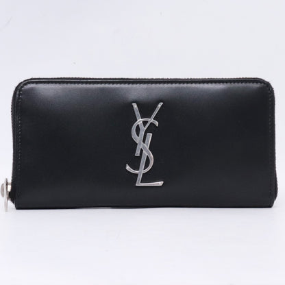 SAINT LAURENT Cassandra Zip Around Long Wallet Black Size F