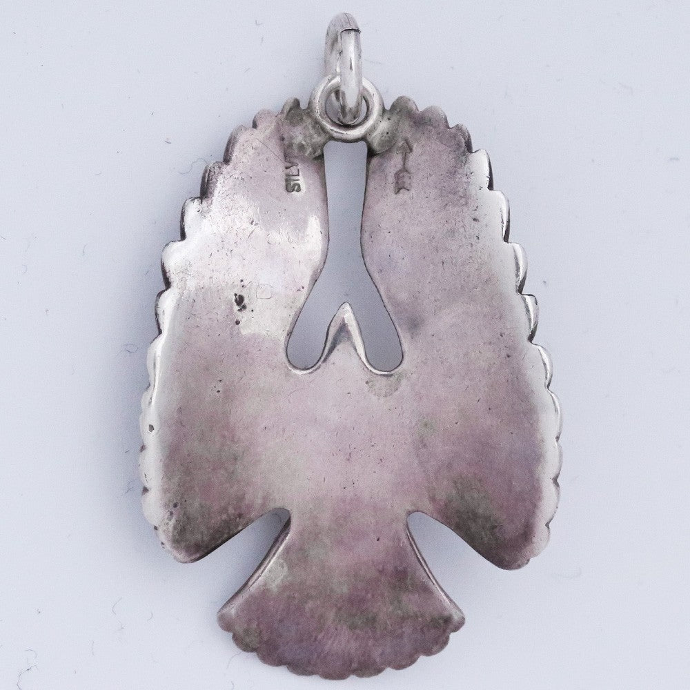 GORO'S K18 Gold Metal Eagle Pendant Silver Size F