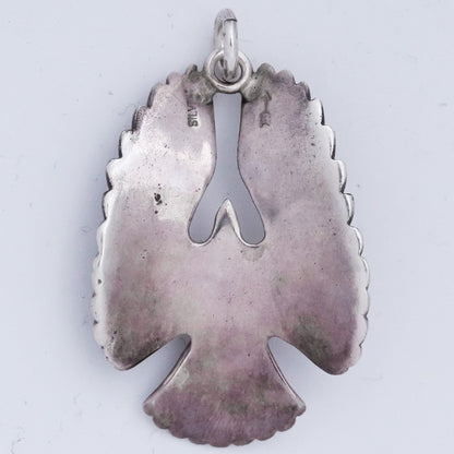 GORO'S K18 Gold Metal Eagle Pendant Silver Size F