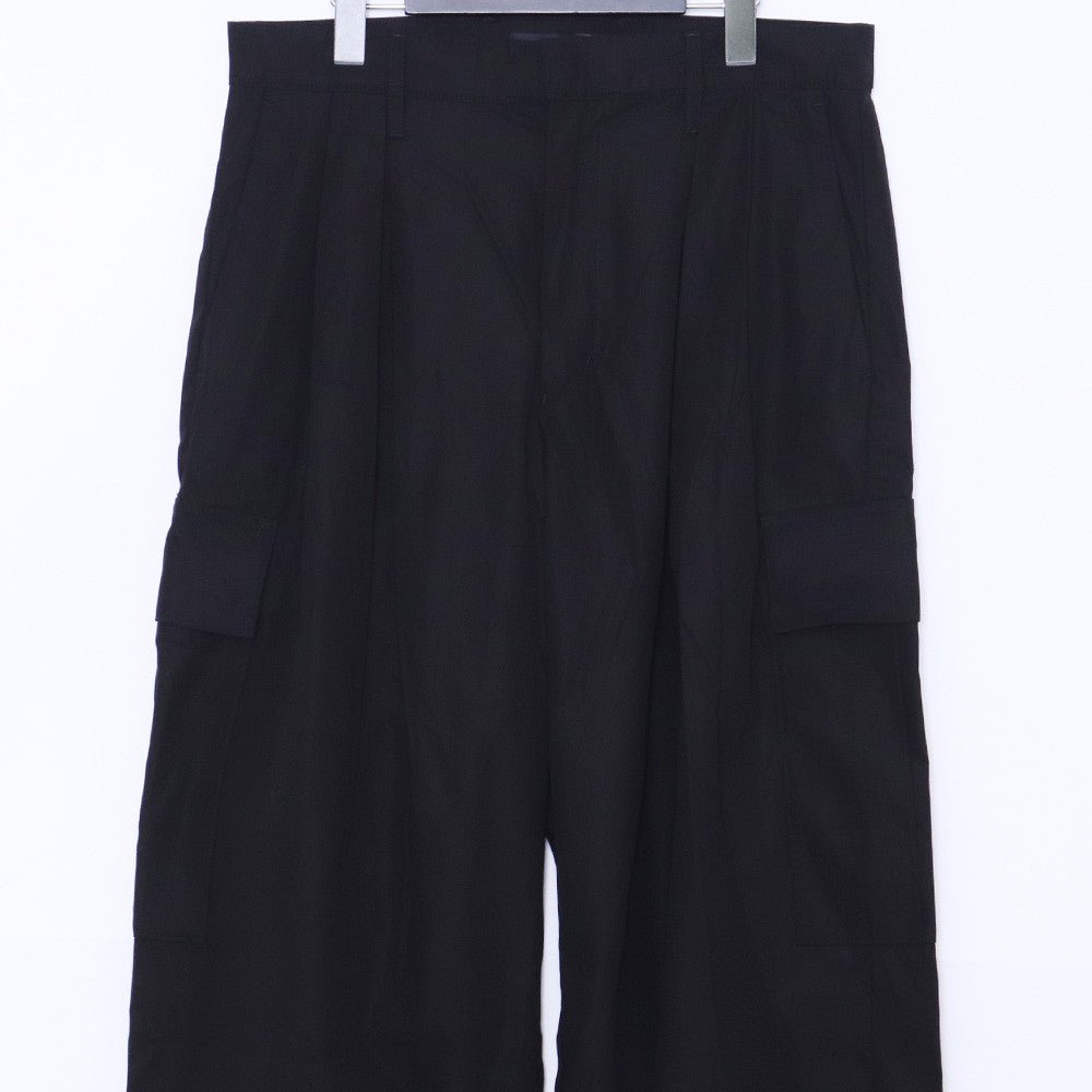 ALMOSTBLACK 25SS Black Woven Wide 6-Pocket Pants Size 2