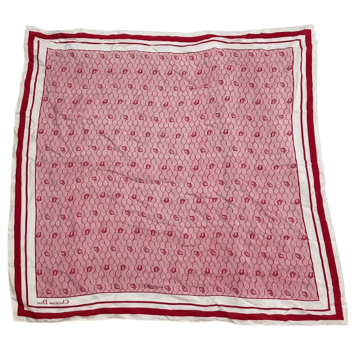 Christian Dior Old Square Line Silk Scarf