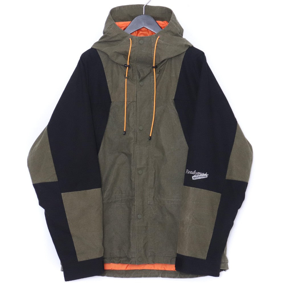 READY MADE 19SS 2TONE Mountain Parka Khaki Black Hoodie Size 2