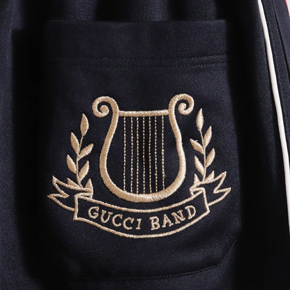 GUCCI Web Stripe Track Pants Black Red Size S