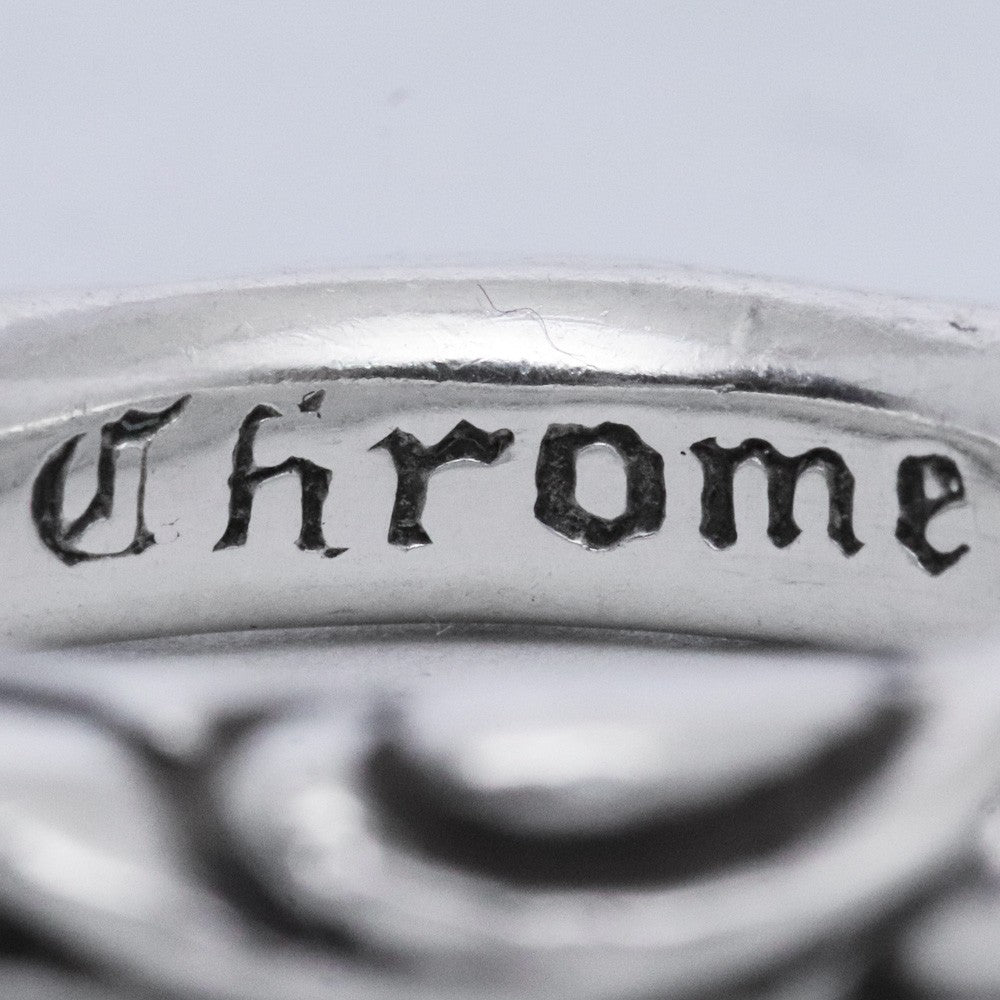 CHROME HEARTS SCRL Band Ring Silver Size JP 14
