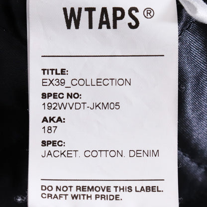 WTAPS COTTON DENIM Hooded Quilted Denim Jacket Black Size 1