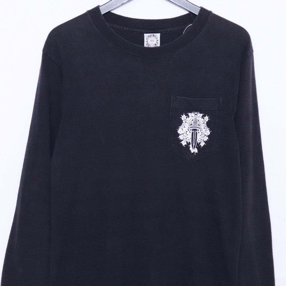 CHROME HEARTS Old Floral Dagger Horseshoe Long Sleeve T-Shirt Size S