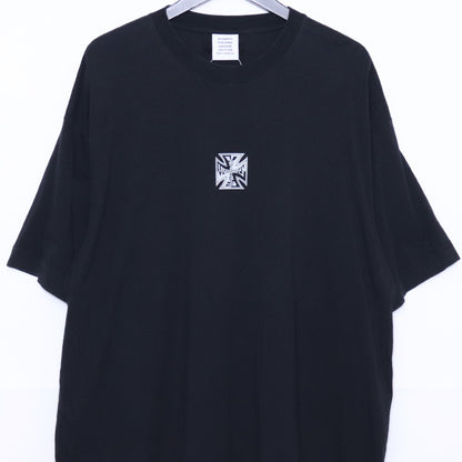 VETEMENTS 26SS Biker Cross Logo T-Shirt Black Size XS