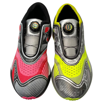 GUCCI 20SS Ultrapace R Mismatched Yellow Sneakers Size 8