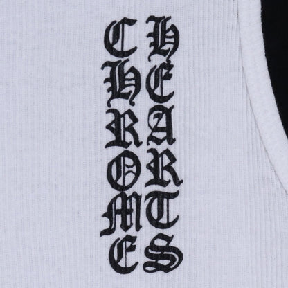 CHROME HEARTS Vertical Logo Rib Tank Top White Size S