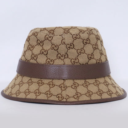 GUCCI GG Canvas Pattern Fedora Bucket Hat Beige Size M