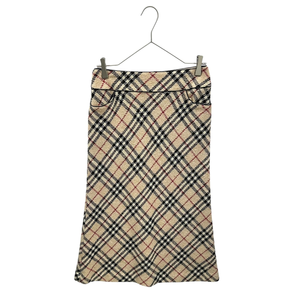 BURBERRY LONDON Nova Check Wool Long Skirt Multi Size 38