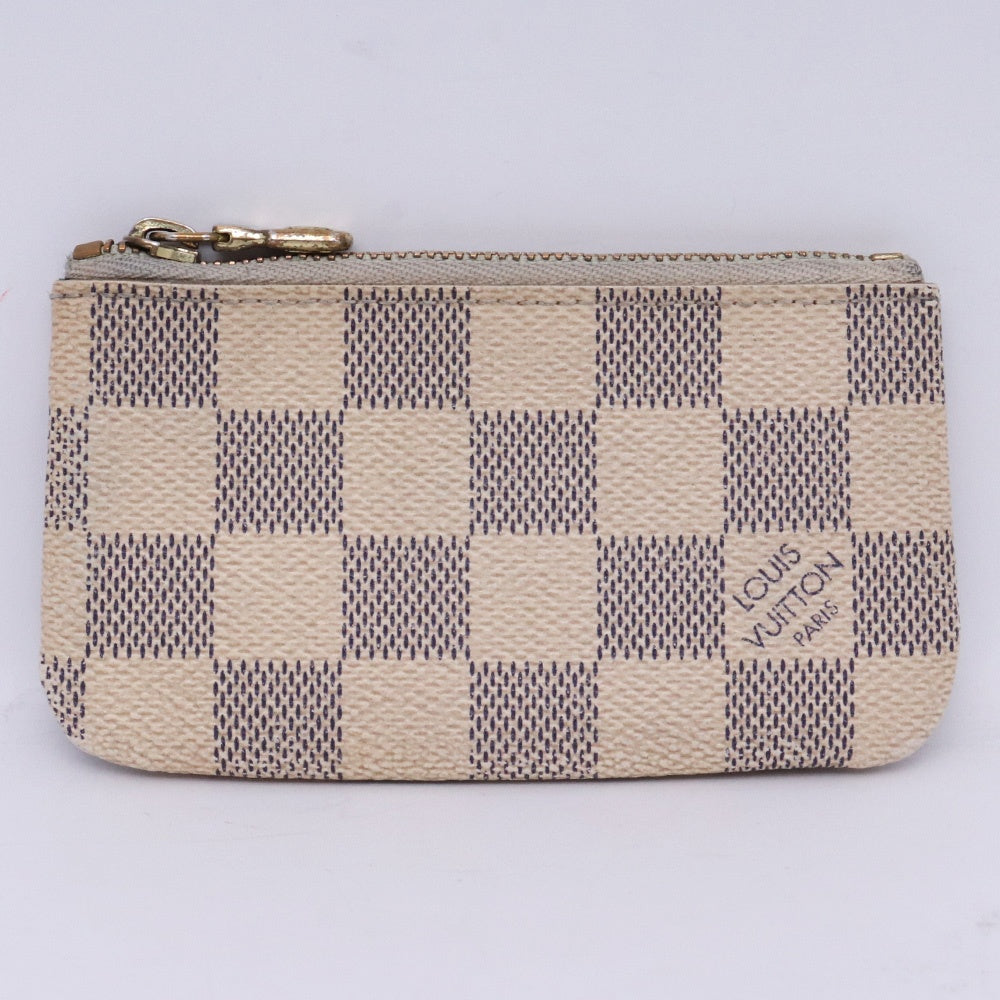 LOUIS VUITTON Pochette Clé Damier Azur Case Beige Size F