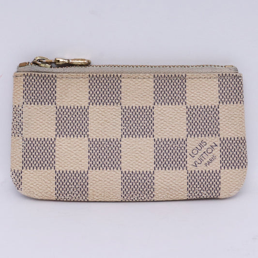 LOUIS VUITTON Pochette Clé Damier Azur Case Beige Size F