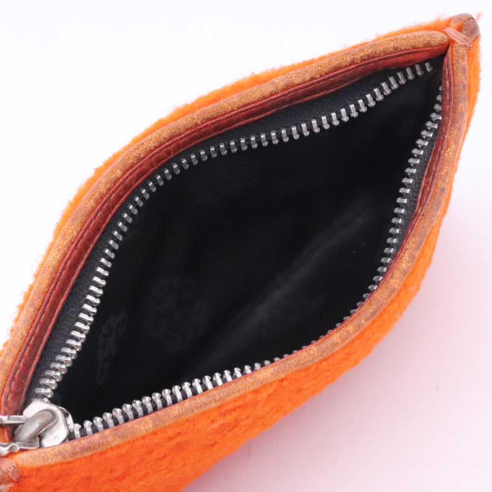 CHROME HEARTS Dagger Zip Change Purse Orange Size F