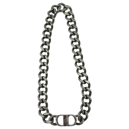 Christian Dior CD ICON Chain Link Necklace Silver