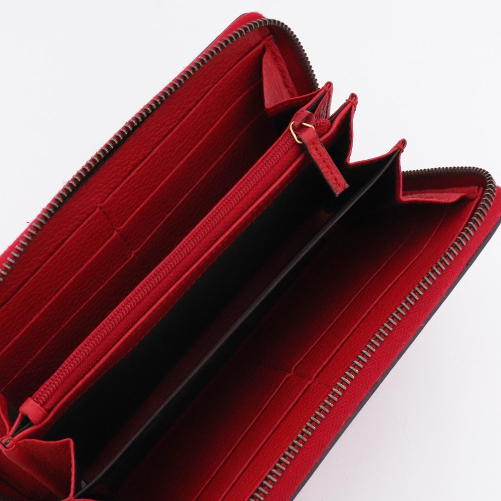 Gucci Vintage Logo Print Red Zip-Around Wallet Size F