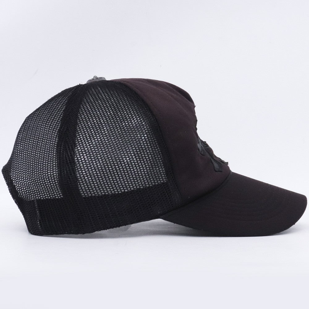 Chrome Hearts Old 3 Cemetery Cross Patch Cap Black Size F